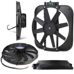 Electric Fans Bolt-on electric cooling fans, several with built-in thermostats &mdash; or step up to brushless for maximum airflow.