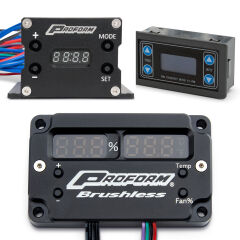 Fan Controllers Digital and thermostatic fan controllers with push-in or thread-in probes, including a brushless-specific model.