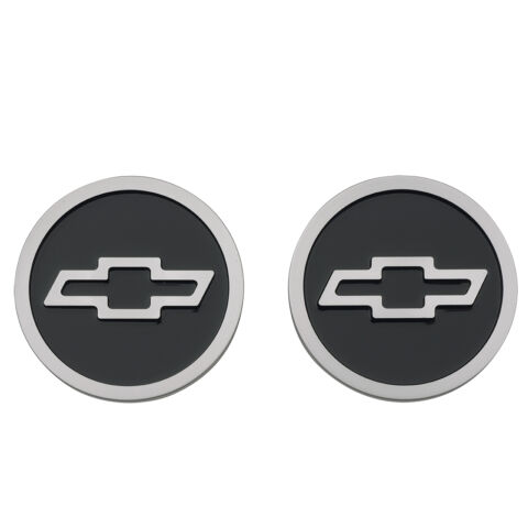 Freeze Plug Inserts; Black with Raised Bowtie Emblem; For SB Chevy Engine;&nbsp;Pair