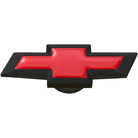 Extra-Large Air Cleaner Center Nut; Chevy Bowtie Style; Black Crinkle w/&nbsp;Red