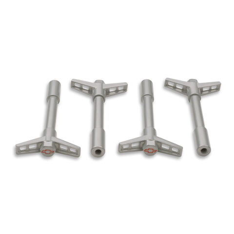 Engine Valve Cover Wing Nuts; Steel; Gray; Bowtie Logo; 1/4-20 Thread; 4&nbsp;Pack