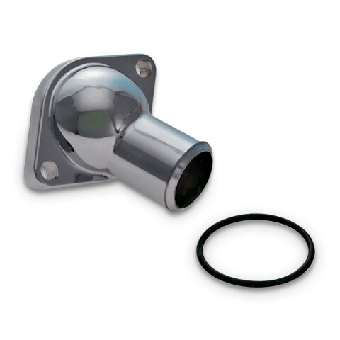 Water Neck; Chrome; O-Ring Style; For SB and BB Chevy Engines; 45 Degree&nbsp;Type