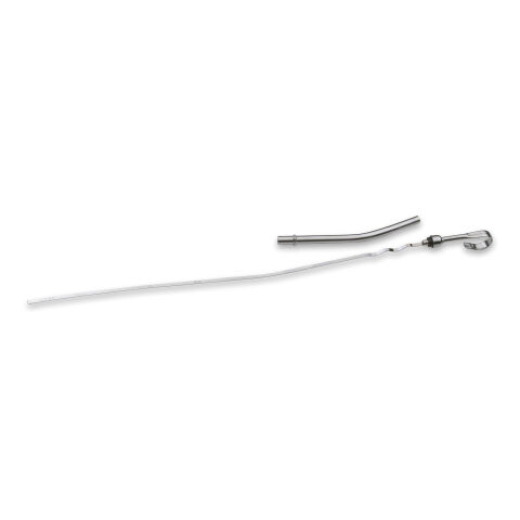 Engine Oil Pan Dipstick and Tube Kit; Chrome; Steel; For Small Block Chevy&nbsp;55-77