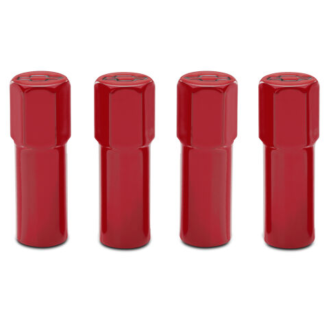 Engine Valve Cover Mini Nuts; Steel; Red; Bowtie Logo; Studs Included