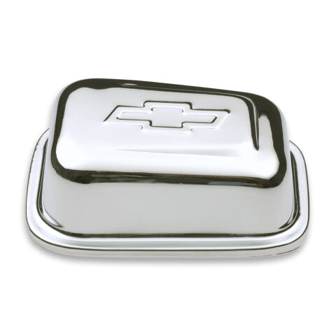 Engine Valve Cover Breather; Rectangle w/Bowtie; Push-In 1.22in Hole; Chrome