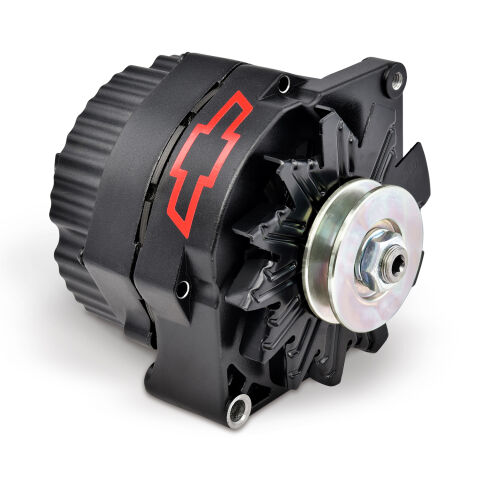 Alternator; 100 AMP; GM 1-Wire Style; Red Bowtie Logo; Black Crinkle; 100% New