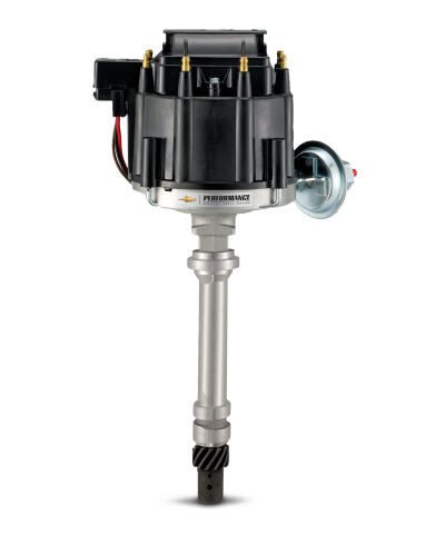 HEI Distributor; Chevy Small and Big Block V8 ; Melonized Steel Gear; Black&nbsp;Cap
