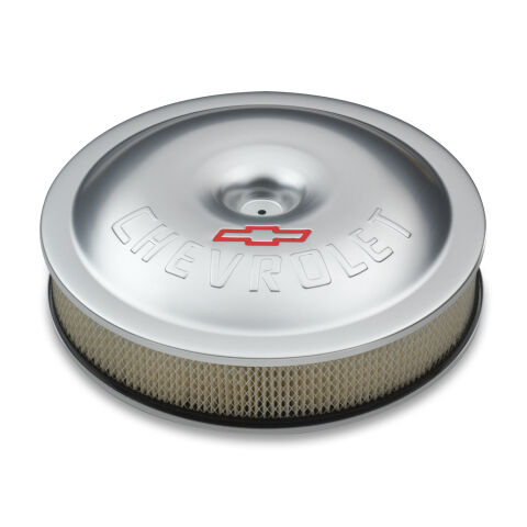 Engine Air Cleaner Kit; Super-Light; 14 Inch; Aluminum; Clear; Bowtie/Chevy&nbsp;Logo