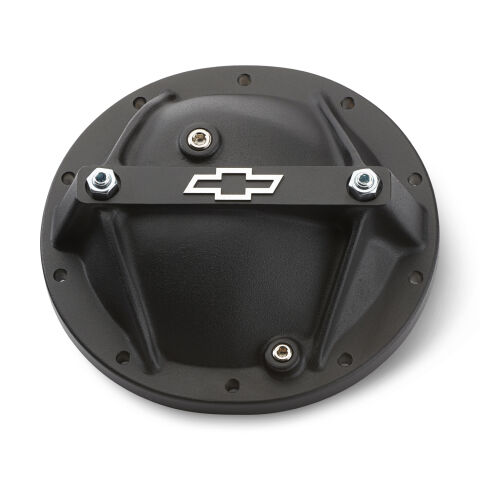 Differential Cover; Bowtie Emblem; GM 10 Bolt 8.2/8.5/8.6; Alum; Blk Crinkle