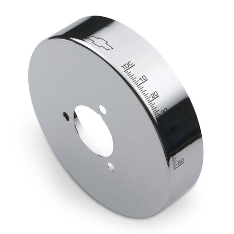 Engine Harmonic Balancer Cover; For SB Chevy using 6-3/4 In. Damper; Chrome