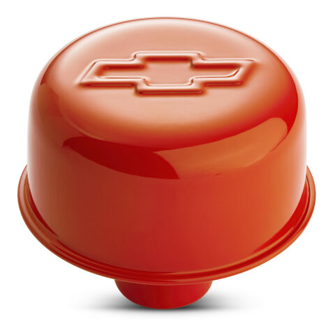 Engine Valve Cover Breather; 3 In Dia; Bowtie Logo; Push-In Style;&nbsp;Orange