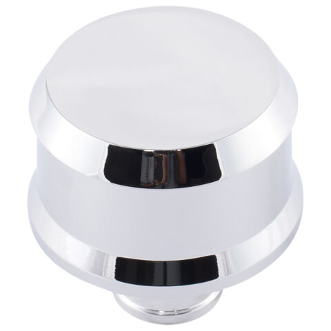 Slant-Edge Aluminum Breather Cap; No Emblem; Push-In; Chrome