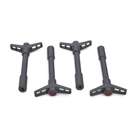 Engine Valve Cover Wing Nuts; Shark Gray; Bowtie Logo; 1/4-20 Thread; 4&nbsp;Pack