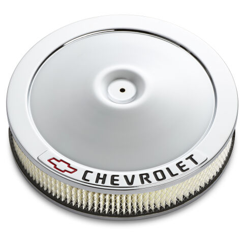 Carburetor Air Cleaner Kit; 14 Inch Diameter; 'Chevrolet' Lettering;&nbsp;Chrome