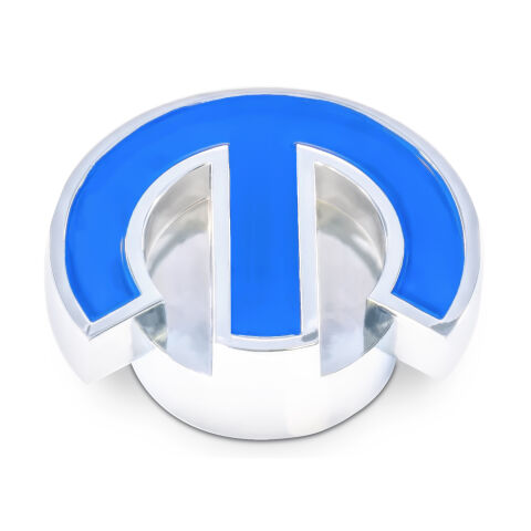 Deluxe Air Cleaner Center Nut; MOPAR Omega Style; Chrome&nbsp;w/Blue
