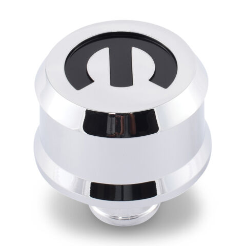 Slant-Edge Aluminum Breather Cap; Recessed Mopar Emblem; Push-In;&nbsp;Chrome
