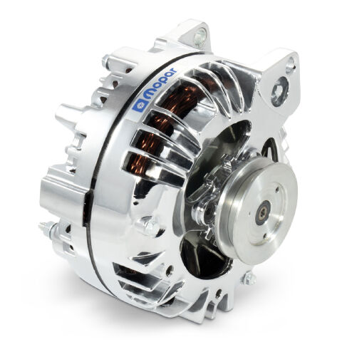 Alternator; 110 AMP; Chrysler/Mopar 1-Wire Style; V-Belt Pulley; Chrome