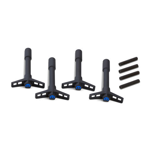 Engine Valve Cover Wing Nuts; Steel; Black; Mopar Logo; 1/4-20 Thread; 4&nbsp;Pack