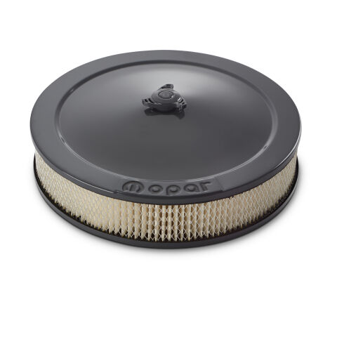 Engine Air Cleaner Kit; 14 Inch Dia; Shark Gray; Black&nbsp;Emblem