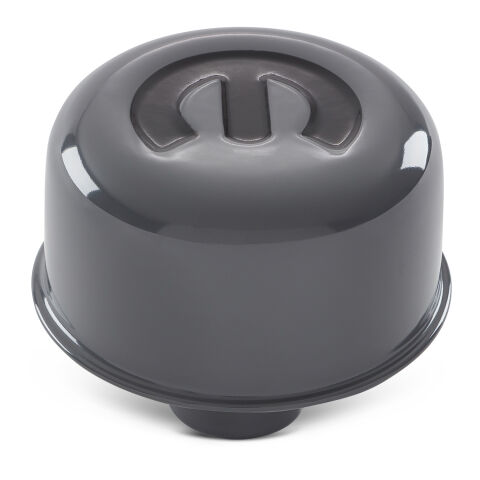 Engine Valve Cover Breather; 3 In; MOPAR Emblem; Push-In Style; Shark&nbsp;Gray