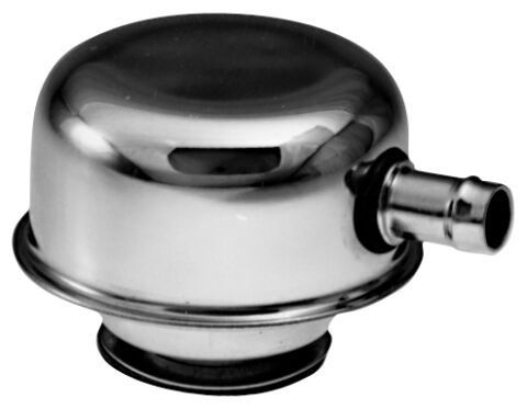 Valve Cover Breather Cap w/PCV; Chrome; Twist-On Type; 3in. Diameter; No&nbsp;Logo