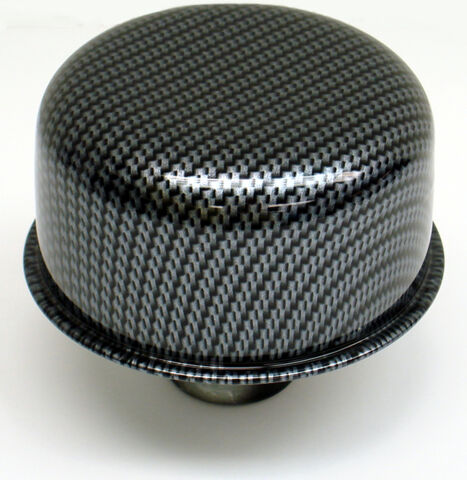 Engine Valve Cover Breather; 3 In Dia; No Logo; Push-In Style 1.22 Hole;&nbsp;Carbon