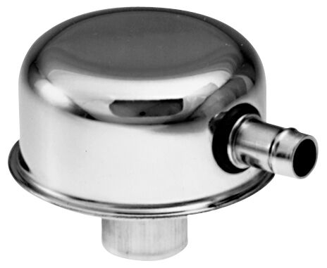 Engine Valve Cover Breather; 3 In Dia; No Logo; Push-In Style w/PCV Tube;&nbsp;Chrome