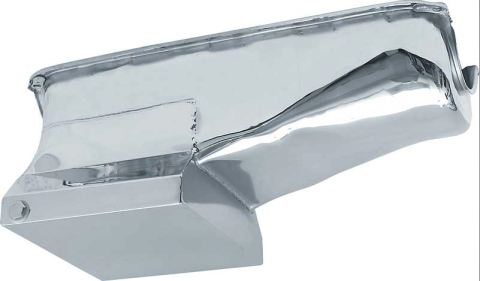 Engine Oil Pan; Low Profile Design; Hi-Capacity; 7 Quart; Chrome; SB&nbsp;Chevy