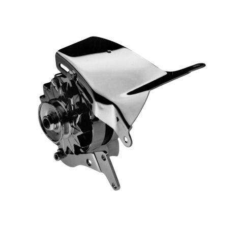 Alt. Bracket; Fits SB Chevy 69-Up; Top Bracket Bolts to Water Neck;Chrome&nbsp;Steel