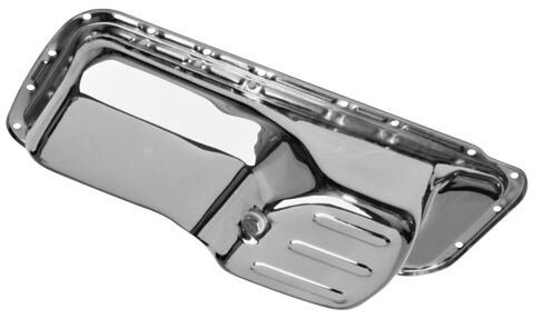 Engine Oil Pan; Street Model; Chrome Plated; Fits BB Chrysler; 5 Quart Capacity