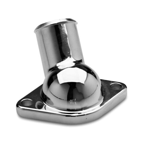 Water Neck; Chrome; O-Ring Style; For SB and BB Chevy Engines; 45 Degree&nbsp;Type