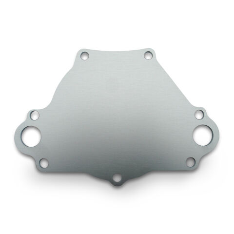 Water Pump Backing Plate; SB Mopar Engines; Billet Aluminum; Natural&nbsp;Finish