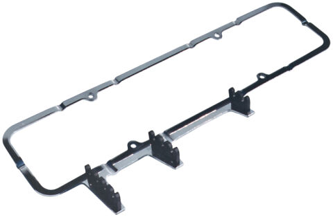 Engine Valve Cover 1-Pc Holdown Clamps w/Wire Looms; Black; Fits SB Chevy&nbsp;Engine