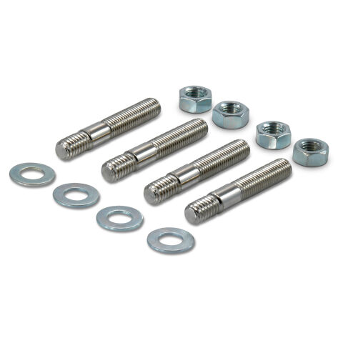 Engine Carburetor Studs with Lock Washers and Nuts; 1-1/2 Inch Length; 4 Pieces