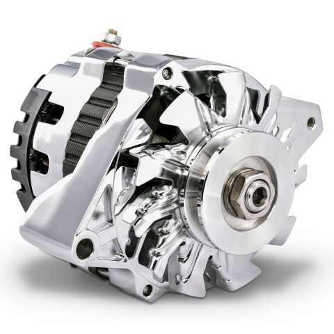 CS130 Alternator; 160 AMP; GM CS130; 1-Wire; Machined Pulley; Chrome; 100%&nbsp;New