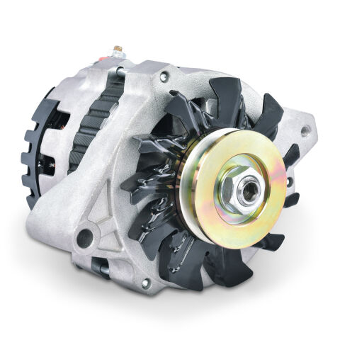 CS130 Alternator; 160 AMP; GM CS130; 1-Wire; Machined Pulley; Satin; 100% New