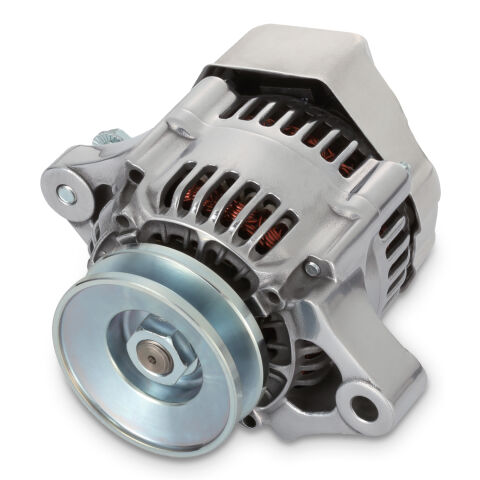 100% NEW, POLISHED, 1-WIRE MINI ALTERNATOR, GM 50&nbsp;AMP.