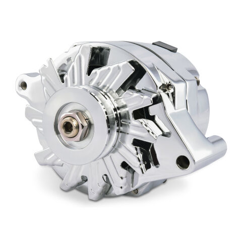 Ford Alternator; 100 AMP; 1-Wire; Machined Pulley; Chrome; 100% New