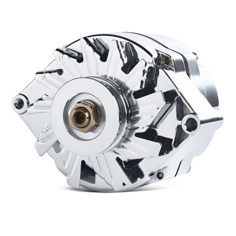Alternator; GM 73-86 with Internal Regulator; Machined Pulley; Chrome; 100%&nbsp;New