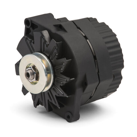 Alternator; 120 AMP; GM 1-Wire Style; V-Belt Pulley; Black Crinkle; 100%&nbsp;New