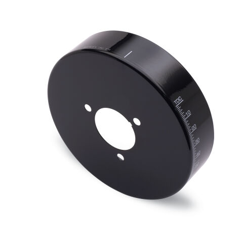 Engine Harmonic Balancer Cover; Fits SB Chevy using 6-3/4 In. Damper; Black