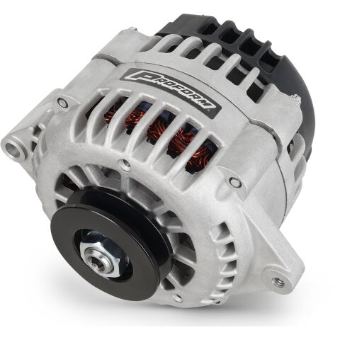 Alternator; 195 AMP; GM 1-Wire; Modified CS130D Case; V-Belt Pulley; Natural