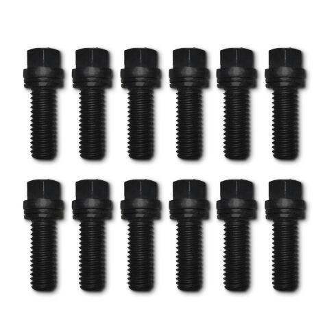 Wedge-Locking Header Bolts; Hex Head; 3/8 dia. X 3/4in Black Oxide; 12&nbsp;Pcs