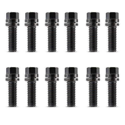 Wedge-Locking Header Bolts; Hex Head; 3/8 dia. X 1in Black Oxide ; 12&nbsp;Pcs