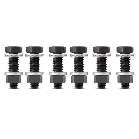 Wedge-Locking Collector Bolts and Nuts; 3/8 dia. X 1.25in; Black Finish; 6 Pcs