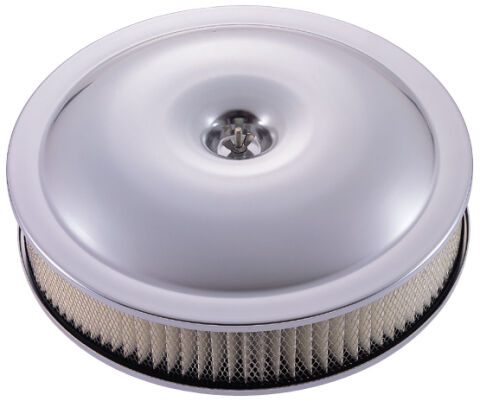 Engine Air Cleaner Assembly 14 In. Dia; Aluminum; Clear Anodized; Paper&nbsp;Filter