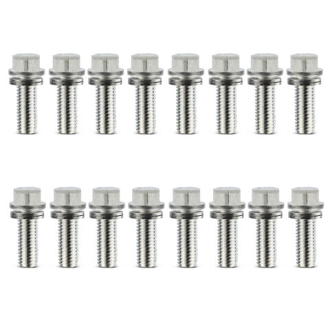 Wedge-Locking Header Bolts; Hex Head; 3/8 dia. X 3/4in Nickel Plated; 16&nbsp;Pcs