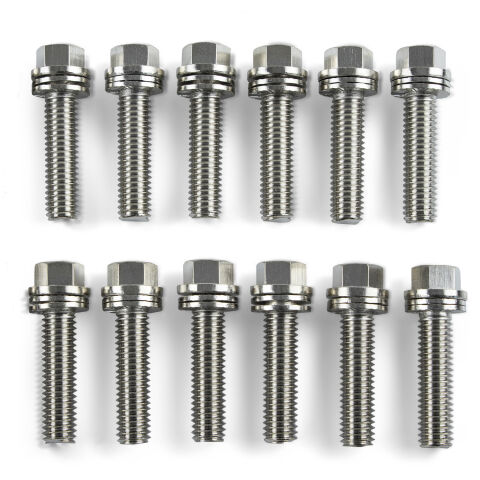 Wedge-Locking Header Bolts; Hex Head; 3/8 dia. X 1in Nickel Plated; 12&nbsp;Pcs