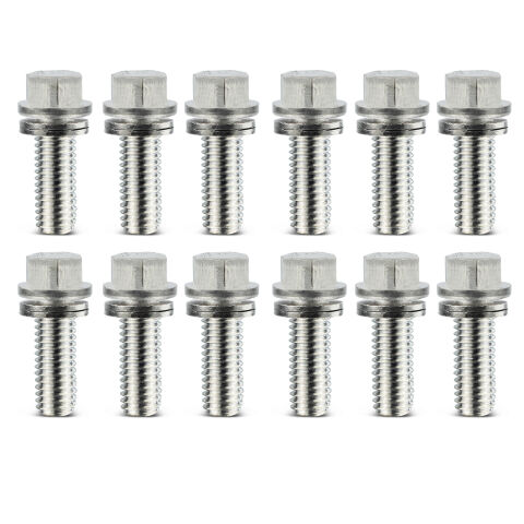 Wedge-Locking Header Bolts; Hex Head; 3/8 dia. X 3/4in Nickel Plated; 12&nbsp;Pcs