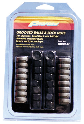 Engine Rocker Arm Ball and Nut Kit; Fits 3/8-24 Thread Stud; For Stamped Rockers